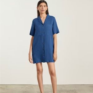 Everlane Linen Workwear Dress, Deep Blue, M